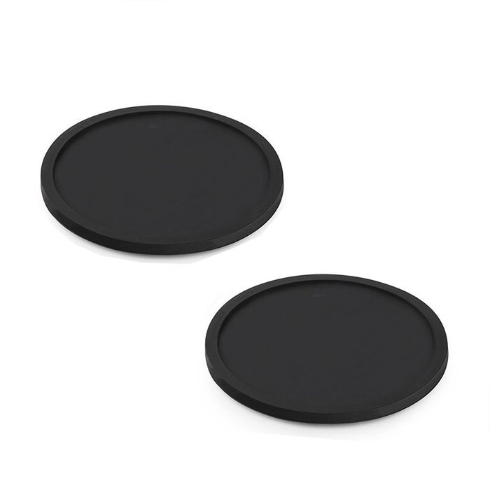 Fu Store Rubber Silicone Drink Coasters (Set of 2 Pieces), Black N24