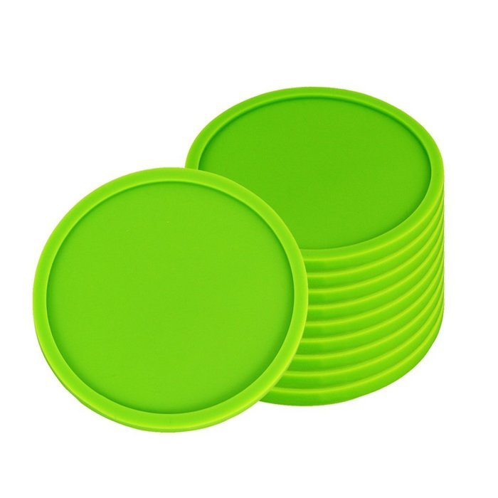 Fu Store Rubber Silicone Drink Coasters (Set of 2 Pieces), Black N26