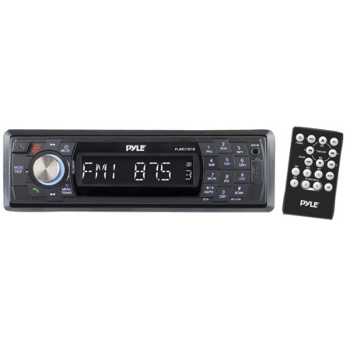 PYLE PLMR17BTB Marine Single-DIN In-Dash Mechless Receiver with Detachable Face & Bluetooth(R) (Black)