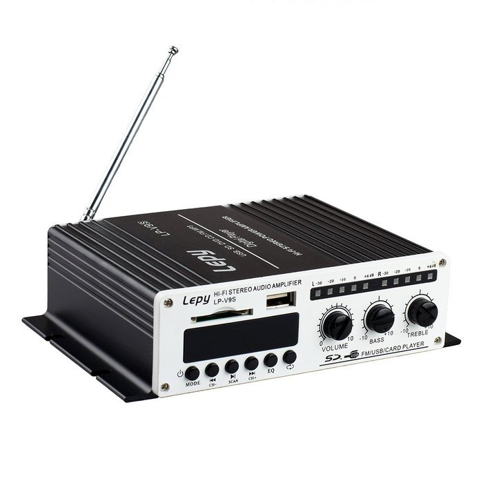 Lepy LP-V9S Digital 2x25W Mini Hi-fi Stereo Power Amplifier with Remote Control and 3A Power Cable Support USB... N5