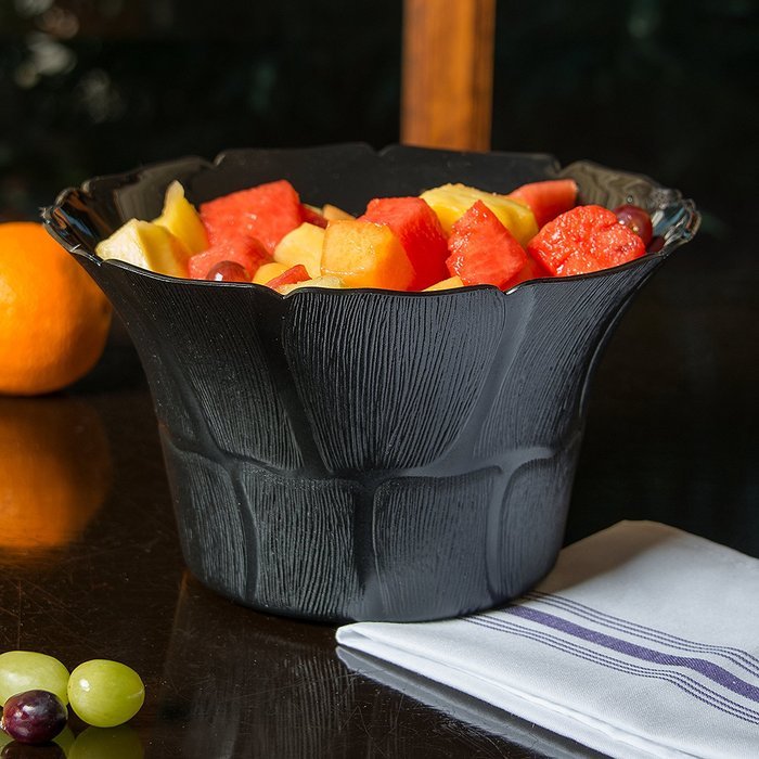 Carlisle 693103 Petal Mist Polycarbonate Bell Bowl, 3.4 qt. Capacity, 9.75 x 5.62", Black (Case of 4) N7