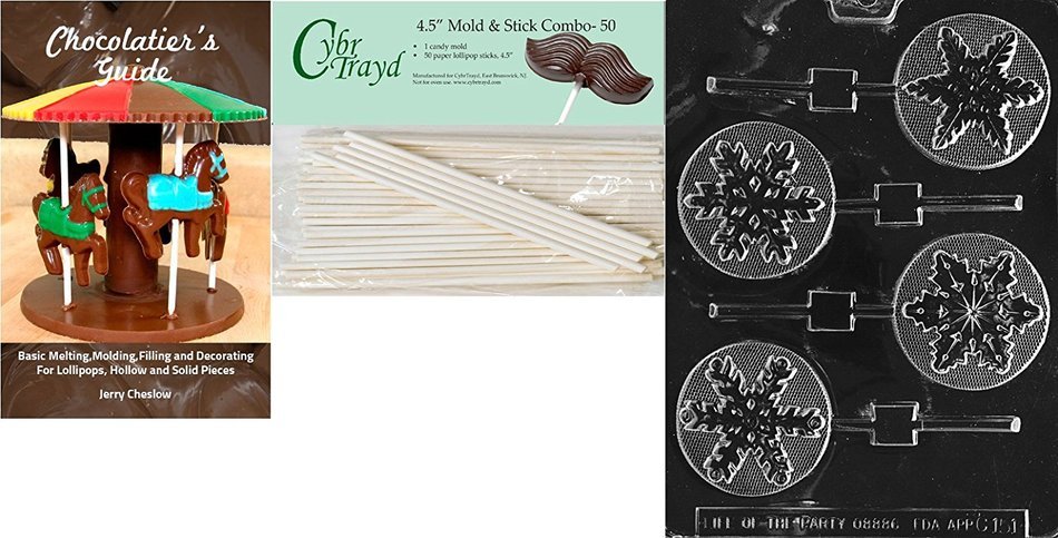 Cybrtrayd C151 Assorted Snowflakes Lolly Life of the Party Chocolate Candy Mold with Exclusive Cybrtrayd Copyrighted... N4