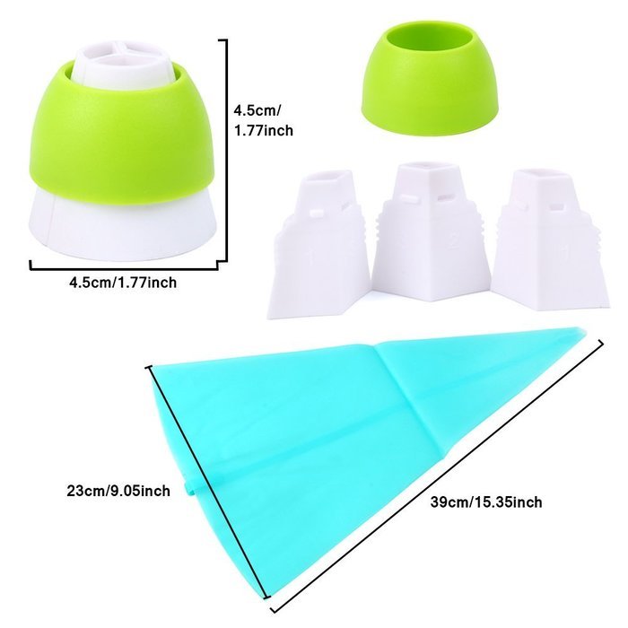 Piping Bags, MCIRCO 3 X ColorSwirl 3-Color Coupler for Large Size Russian Piping Tips and 3 X Reusable Pastry... N28