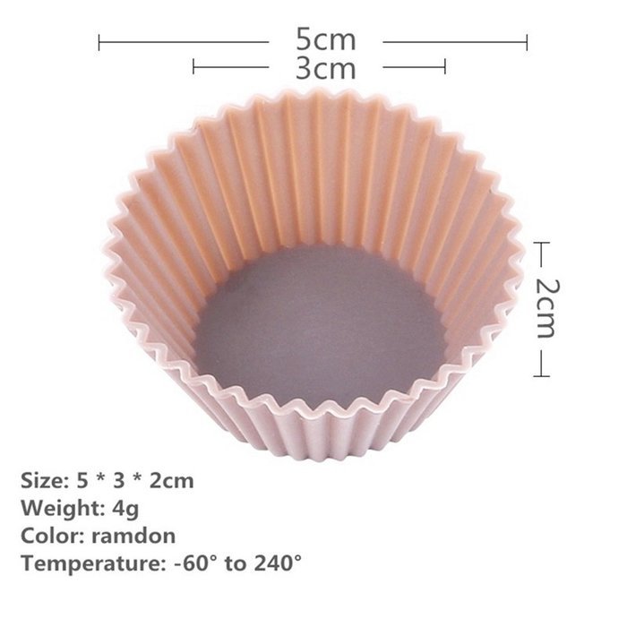 TuangShop Silicone Cup cake Tool Bakeware Baking Pastry 7CM 12pcs 6 Colors N4