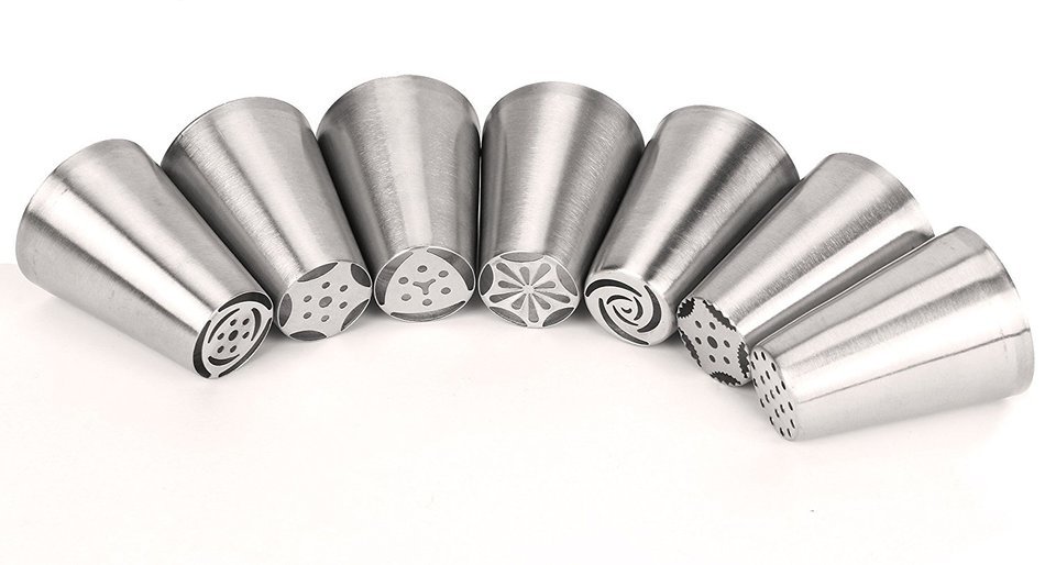 Piping Bags, MCIRCO 3 X ColorSwirl 3-Color Coupler for Large Size Russian Piping Tips and 3 X Reusable Pastry... N32