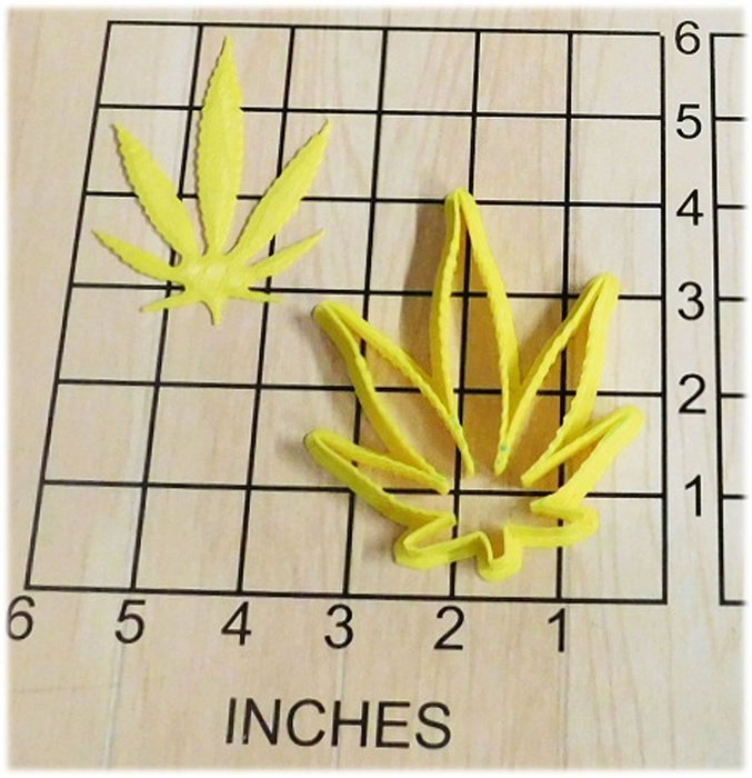 Cannabis Weed Pot Leaf Fondant Cookie Cutter and Stamp #1030 N2