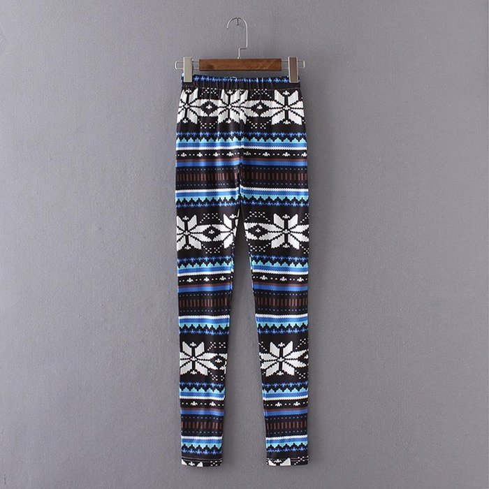 PHOTNO Casual Women Lady Skinny Geometric Print Stretchy Jegging Pants Slim Leggings N45