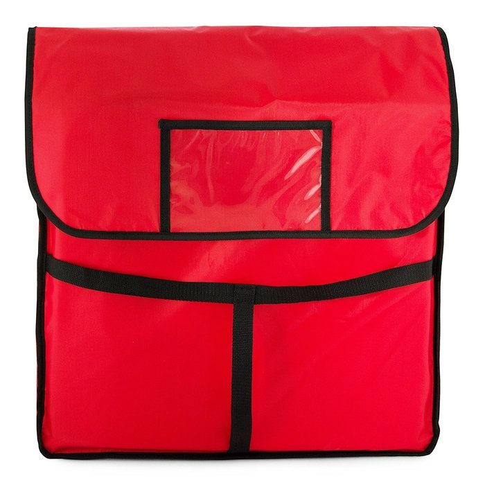 Red Insulated Pizza Pie Delivery Bag - Fits two 18" Pizza Boxes - 20 x 20 x 6" N2