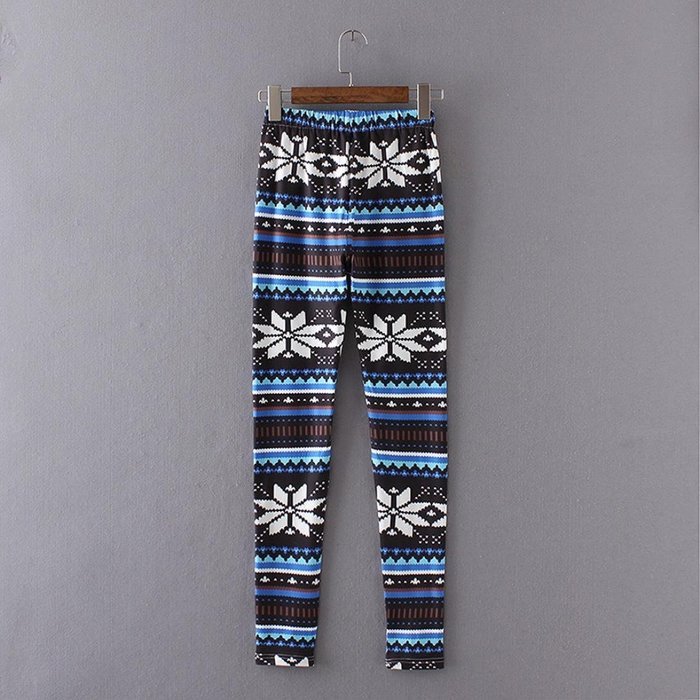 PHOTNO Casual Women Lady Skinny Geometric Print Stretchy Jegging Pants Slim Leggings N46