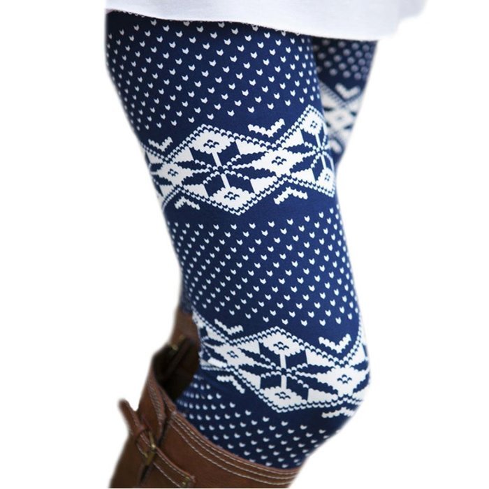 PHOTNO Casual Women Lady Skinny Geometric Print Stretchy Jegging Pants Slim Leggings N47