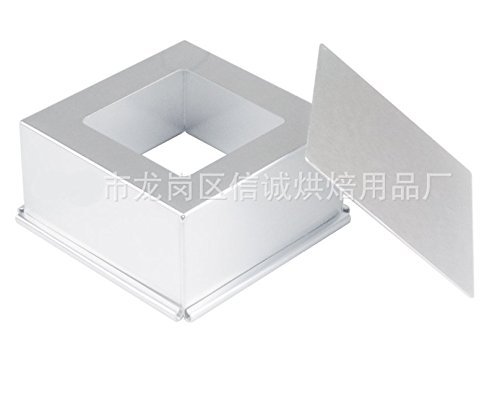 Astra shop Anodized Aluminum Square Cheesecake Pan with Removable Bottom, 4 Inch x 4 Inch x 2 Inch N2
