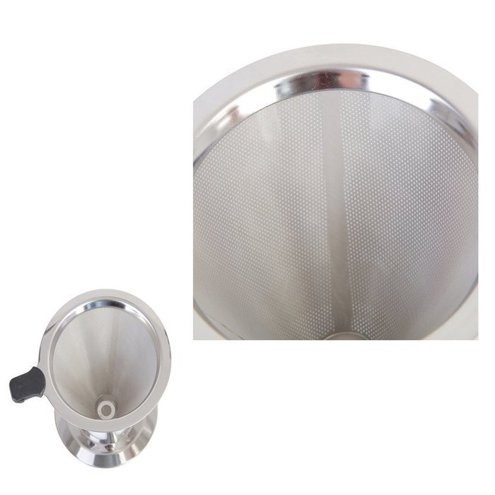 Tobete Stainless Steel Coffee Filter Reusable Pour Over Coffee Dripper Single Cup Make Tool N9