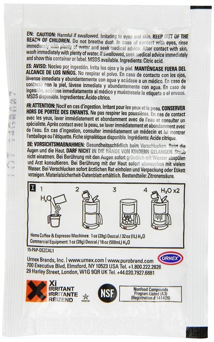 Urnex Dezcal Activated Descaler, 1-Ounce Packets, 100-Count N2