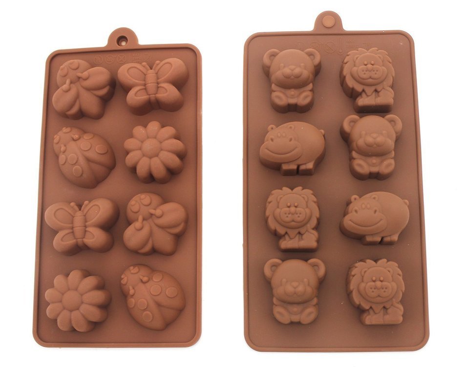 Sunniemart Set of 2 Non-Stick Candy Molds, Chocolate Molds,DIY Tools Silicone Molds, Forest Theme Animal and Insect... N3