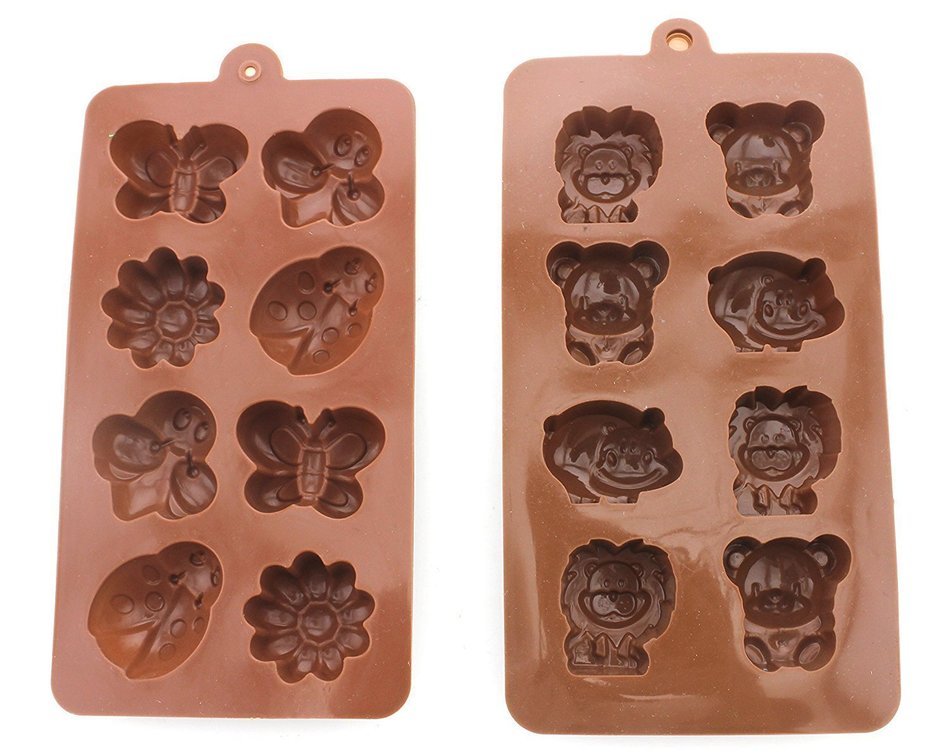 Sunniemart Set of 2 Non-Stick Candy Molds, Chocolate Molds,DIY Tools Silicone Molds, Forest Theme Animal and Insect... N4