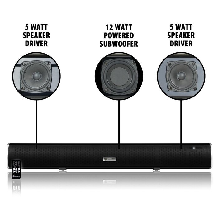 GOgroove 2.1 Channel Bluetooth Home Theater Sound Bar Speaker with High Definition Streaming, Optical and Analog... N7