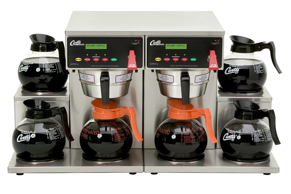 Wilbur Curtis G3 Alpha Decanter Brewer 64 Oz Coffee Brewer, Dual Voltage, 6 Station Twin 6 Lower Warmers - Commercial...