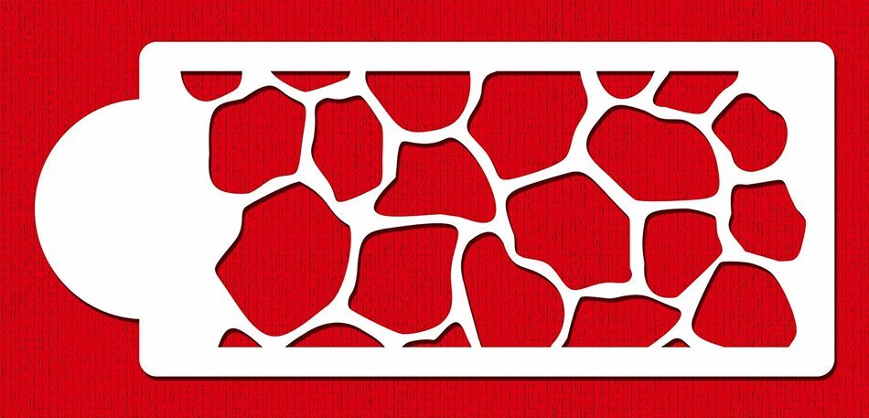 Designer Stencils C483 Giraffe Skin Side Cake Stencil, 4-Inch, Beige/Semi-Transparent N2