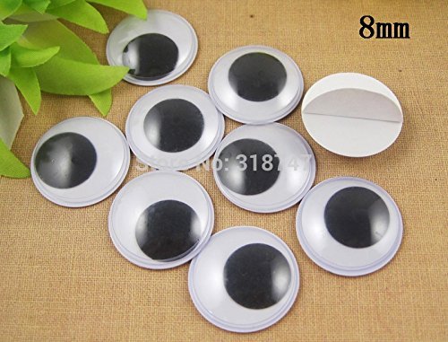 5/7/8/10/12/15/20/25/30/40mm Plastic Wiggly Googly Eyes for Toy Accessory (With Self-adhesive) (6pcs 40mm) N4