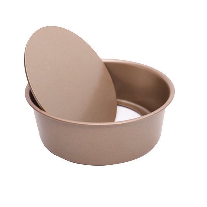Kitchen Baking Cake Round Pan Mould Bakeware with Removable Bottom, Champagne, 8" N5