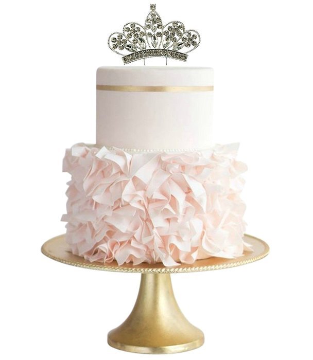 Cake Topper Sparkle Rhinestone Princess Cake Topper Crown Cake Topper Princess Party Baby Shower Cake Topper (... N4