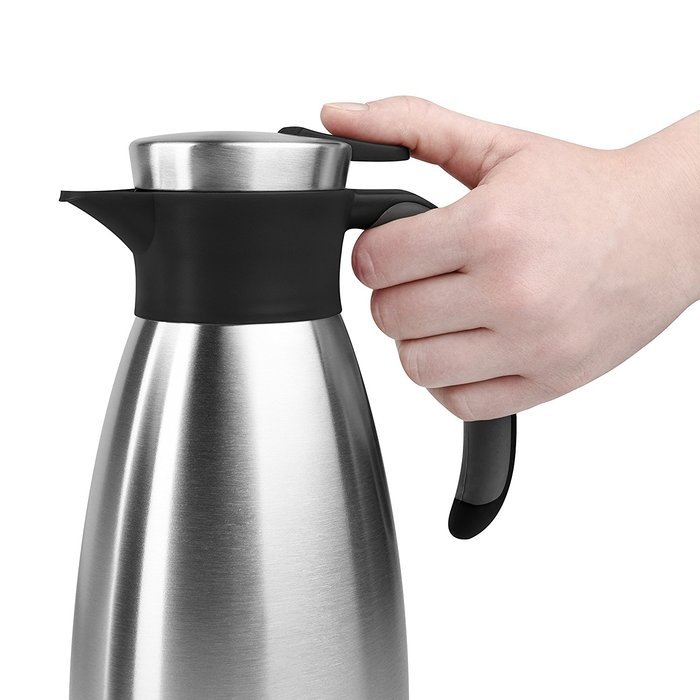 Emsa 18/10 Stainless Steel Soft Grip Carafe, 34-Ounce, Black N13