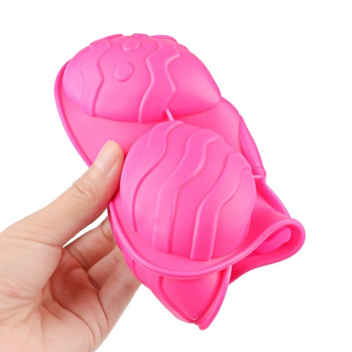 Ckeyin 6-Cavity Egg Shaped Silicone Cake Mold Chocolate Baking Tool N5