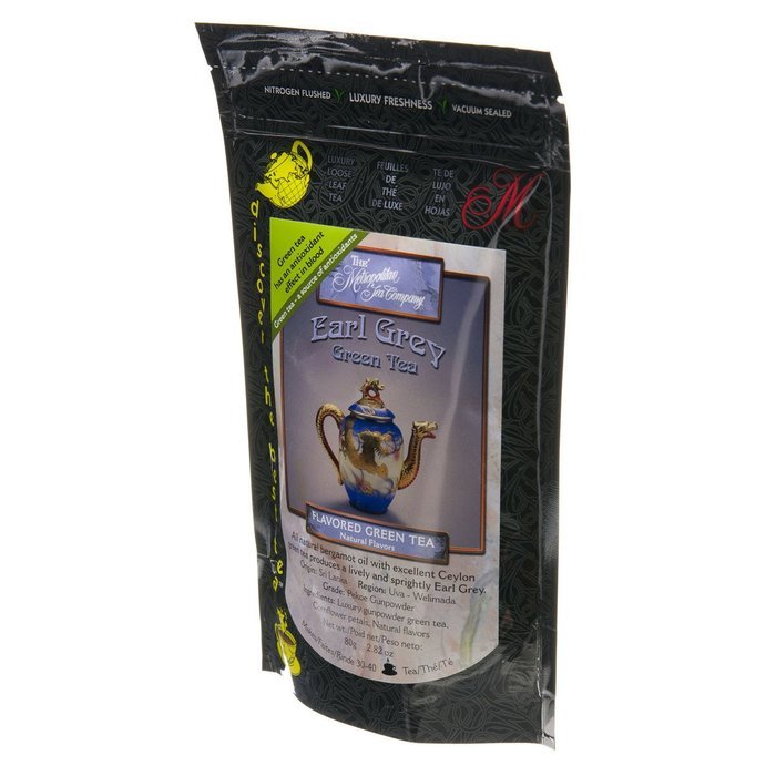 Metropolitan Tea Discovery Loose Tea Pack, Earl Grey Green Flavored Green, 80gm N5