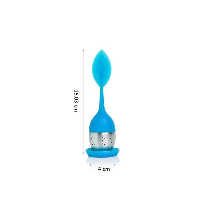 Fenical Tea Infuser-Silicone Leaf Strainer with Handle, Steel Ball, Leaf Lid,Pack of 4 N4