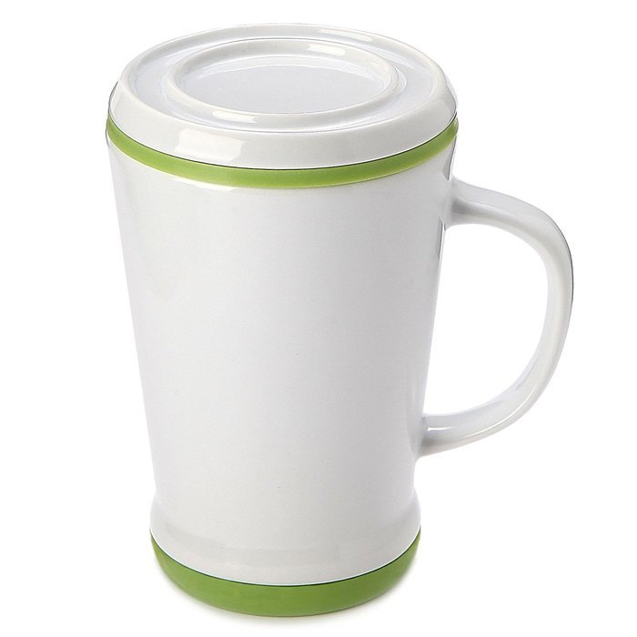 casaWare Tilt and Drip Tea Infuser Ceramic Mug, 14-Ounce (Matcha Green) N28