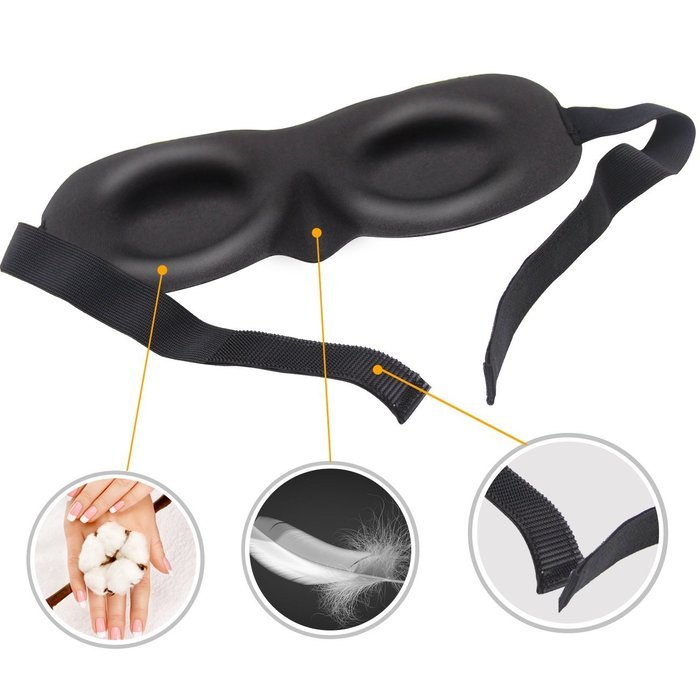 Sleep Mask- Contoured & Comfortable Eye Mask for Sleeping & Free Ear Plugs Carry Pouch. Lightweight 3D Blindfold... N12