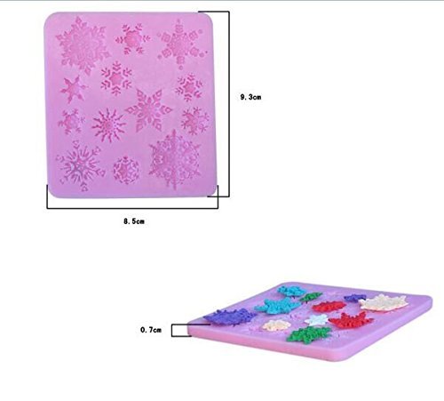 Drhob 1pc Snowflake Silicone Fondant Cake Mold(Multicolor random) N3