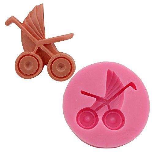 Let'S Diy Baby Carriage Shape Chocolate Candy Jello 3D Silicone Mold Mould Cake Tools Bakeware Pastry Bar N3