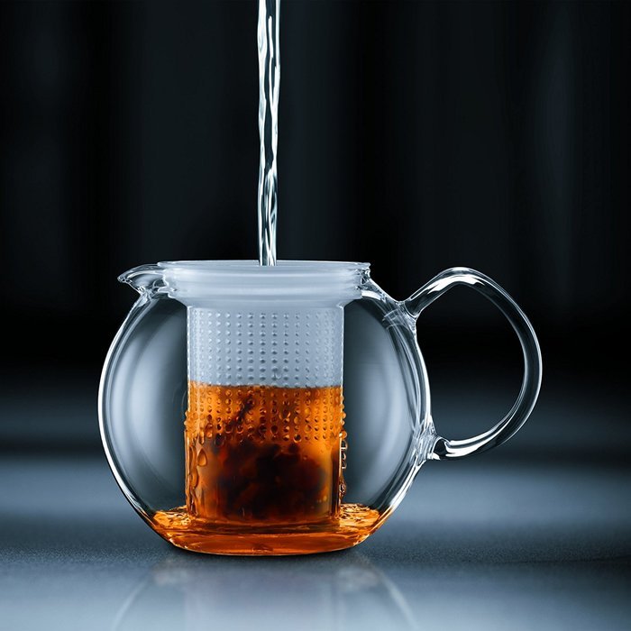 Bodum Assam Tea Press Glass Handle Plastic Lid 0.5 Litres 17oz Red N8