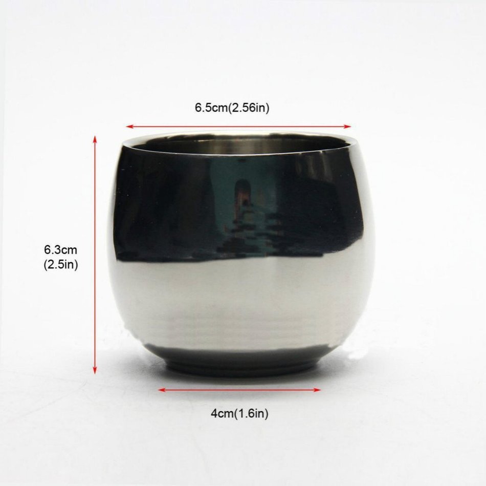 Olayer 150ml & 200ml 304 Stainless Steel Mug Tea Coffee Travel Cup Double Layer N2