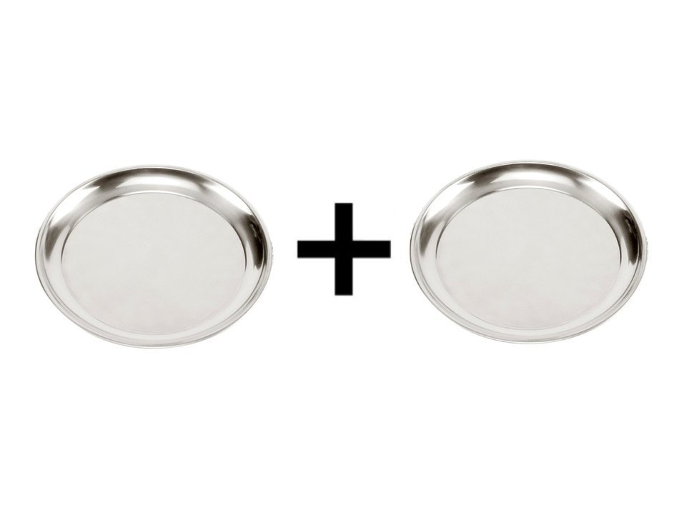 Norpro Heavy Gauge Stainless Steel 15.5" Professional Pizza Pan Tray (2-Pack)