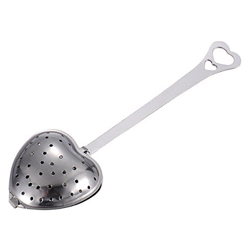 LADEY Tea Infuser Spoon Strainer Heart Shaped Stainless Steel Steeper Handle Shower N4