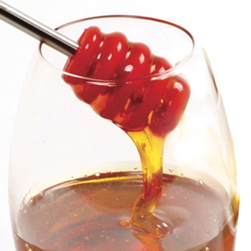 NEW Silicone & Stainless Steel Honey Dipper / Dripper - Red. Very High Quality
