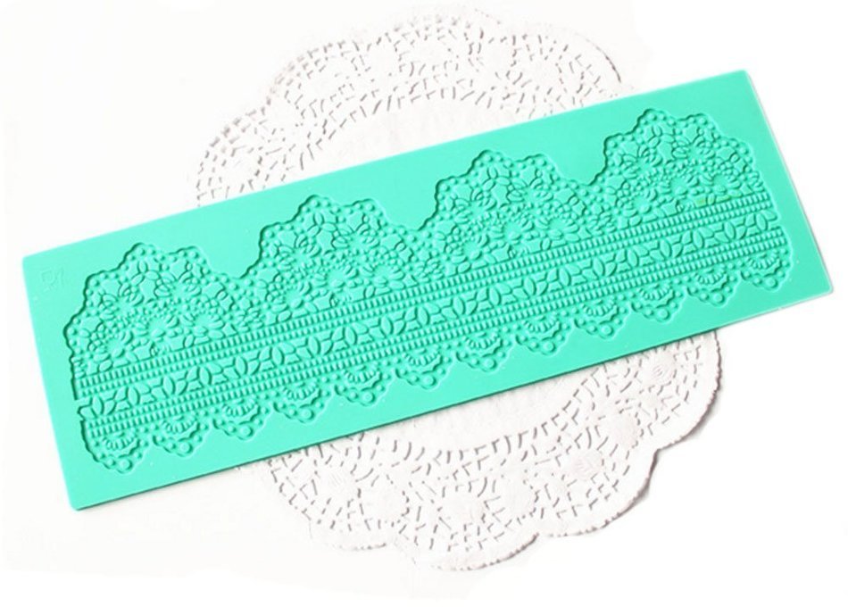 Lesirit Flower Pattern Silicone Fondant Mat Cake Lace Embossed Cake Mold Mould (A) N5