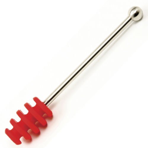 NEW Silicone & Stainless Steel Honey Dipper / Dripper - Red. Very High Quality N2