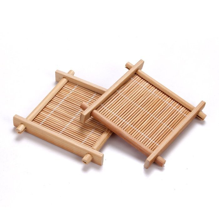 MyLifeUNIT Bamboo drink Coaster tea mat 3.5&rdquo; X 3.5&rdquo; 6pcs/set N4