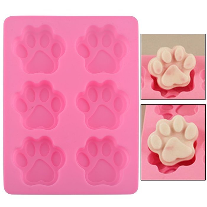 2pcs Lovely Sweet Multifunction Dog Paw Silicone Mold Ice Cube Cake Soap Cookies Chocolate Kitchen Accessories N3