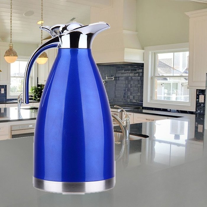 Satin Finish Stainless Steel Thermal Coffee Pot, Vacuum Insulated Carafe Flask Tea Kettle, 1.5 Liter N35