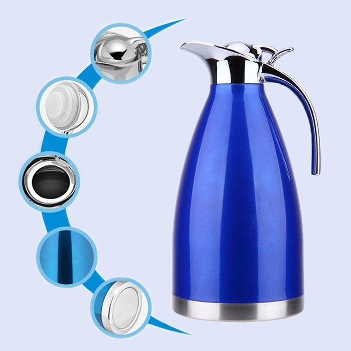Satin Finish Stainless Steel Thermal Coffee Pot, Vacuum Insulated Carafe Flask Tea Kettle, 1.5 Liter N37