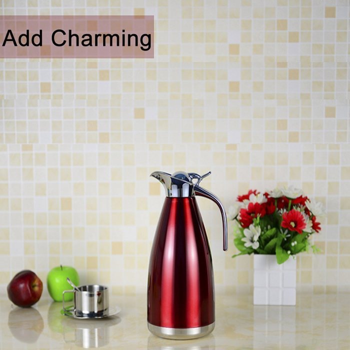 Satin Finish Stainless Steel Thermal Coffee Pot, Vacuum Insulated Carafe Flask Tea Kettle, 1.5 Liter N39