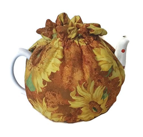 Teapot Cozy, tea warmer with Yellow Sunflowers for a 5-8 cup teapot #324 N2