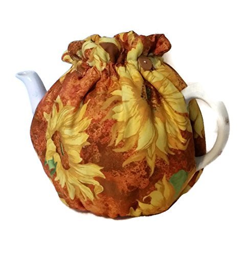 Teapot Cozy, tea warmer with Yellow Sunflowers for a 5-8 cup teapot #324 N3