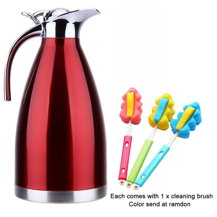 Satin Finish Stainless Steel Thermal Coffee Pot, Vacuum Insulated Carafe Flask Tea Kettle, 1.5 Liter N41