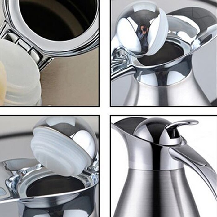 Satin Finish Stainless Steel Thermal Coffee Pot, Vacuum Insulated Carafe Flask Tea Kettle, 1.5 Liter N45