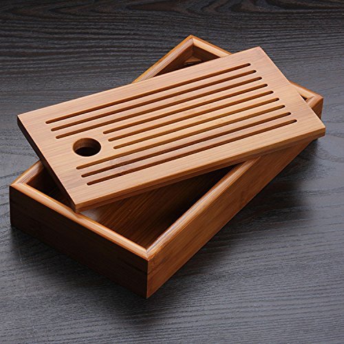 Bamboo Tea Tray Solid Bamboo Tea Board Kung Fu Tea Tools For Cup Teapot Crafts Tray 22*12*4cm